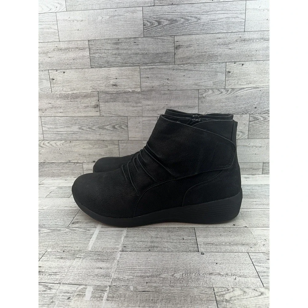Skechers Boots Womens Size 11 Black BBK‎ 167251 Faux Fur Lined Zip Ankle Shoes